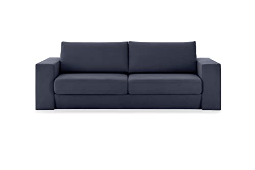 LOOKS by Wolfgang Joop Looks V-2 Designer Sofa mit Hockern und Regal, 2 Sitzer Couch, Funktionssofa, dunkelblau, Sitzbreite 200 cm von LOOKS by Wolfgang Joop