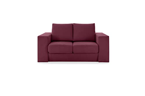 LOOKS by Wolfgang Joop Looks V-2 Designer Sofa mit Hockern und Regal, 2 Sitzer Couch, Funktionssofa, rot, Sitzbreite 120 cm von LOOKS BY WOLFGANG JOOP