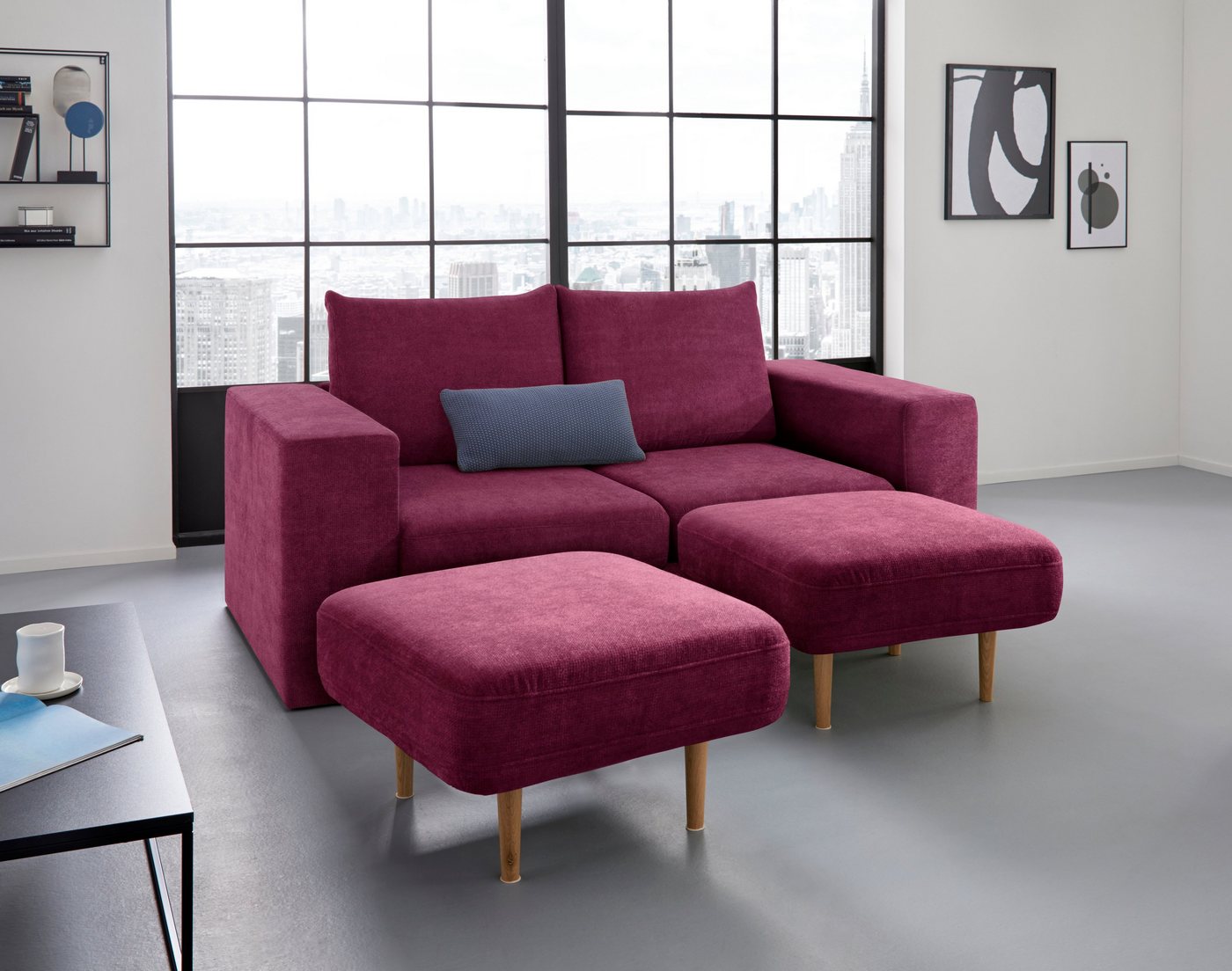 LOOKS by Wolfgang Joop 2,5-Sitzer Looksv, Verwandlungssofa: aus Sofa wird Sofa mit 2 Hockern von LOOKS by Wolfgang Joop