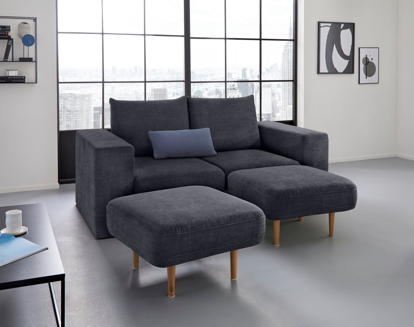 LOOKS by Wolfgang Joop 2,5-Sitzer Looksv, Verwandlungssofa: aus Sofa wird Sofa mit 2 Hockern von LOOKS by Wolfgang Joop