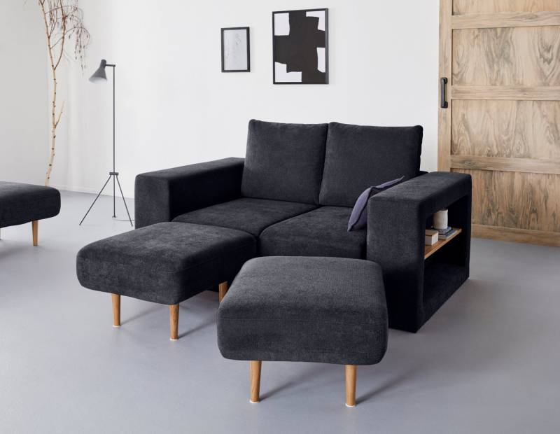 LOOKS by Wolfgang Joop 2-Sitzer Looksvb, Verwandlungssofa: aus Sofa wird Sofa mit 2 Hockern, mit Regalfunktion von LOOKS by Wolfgang Joop