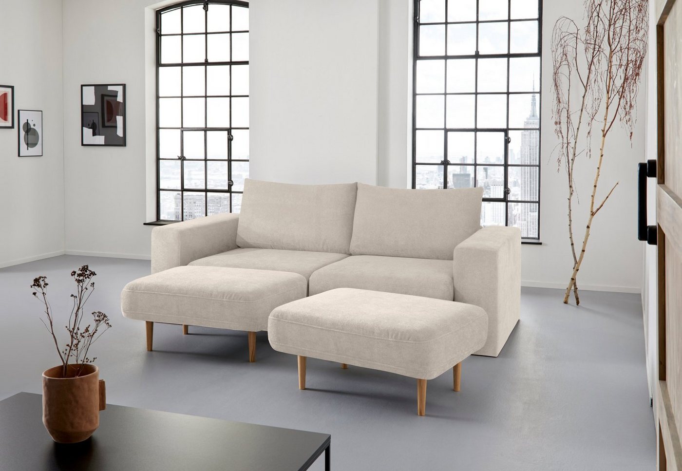 LOOKS by Wolfgang Joop 3,5-Sitzer Looksv, Verwandlungssofa: aus Sofa wird Sofa mit 2 Hockern von LOOKS by Wolfgang Joop