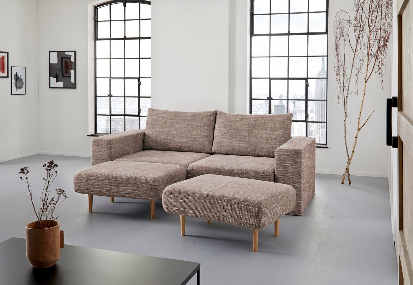 LOOKS by Wolfgang Joop 3,5-Sitzer Looksv, Verwandlungssofa: aus Sofa wird Sofa mit 2 Hockern von LOOKS by Wolfgang Joop