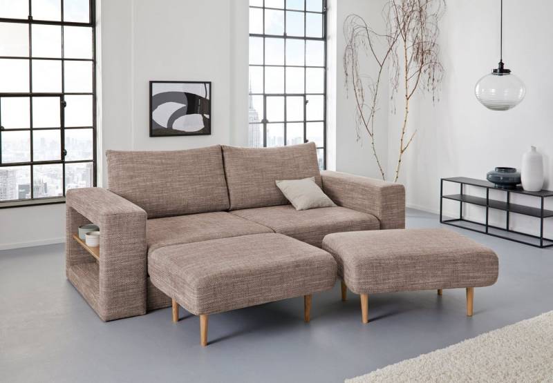 LOOKS by Wolfgang Joop 3,5-Sitzer Looksvb, Verwandlungssofa: aus Sofa wird Sofa mit 2 Hockern, mit Regalfunktion von LOOKS by Wolfgang Joop