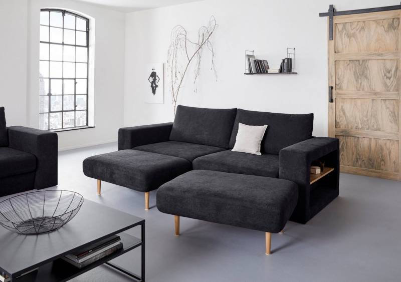 LOOKS by Wolfgang Joop 4-Sitzer Looksvb, Verwandlungssofa: aus Sofa wird Sofa mit 2 Hockern, mit Regalfunktion von LOOKS by Wolfgang Joop