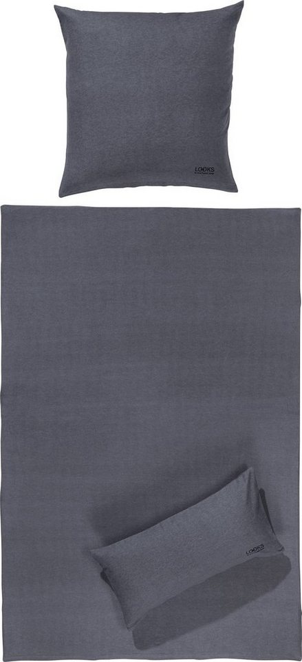 LOOKS by Wolfgang Joop Bettwäsche Bettwäsche, Biber, 2 teilig, Melange-Flanell Uni: mit Struktur von LOOKS by Wolfgang Joop