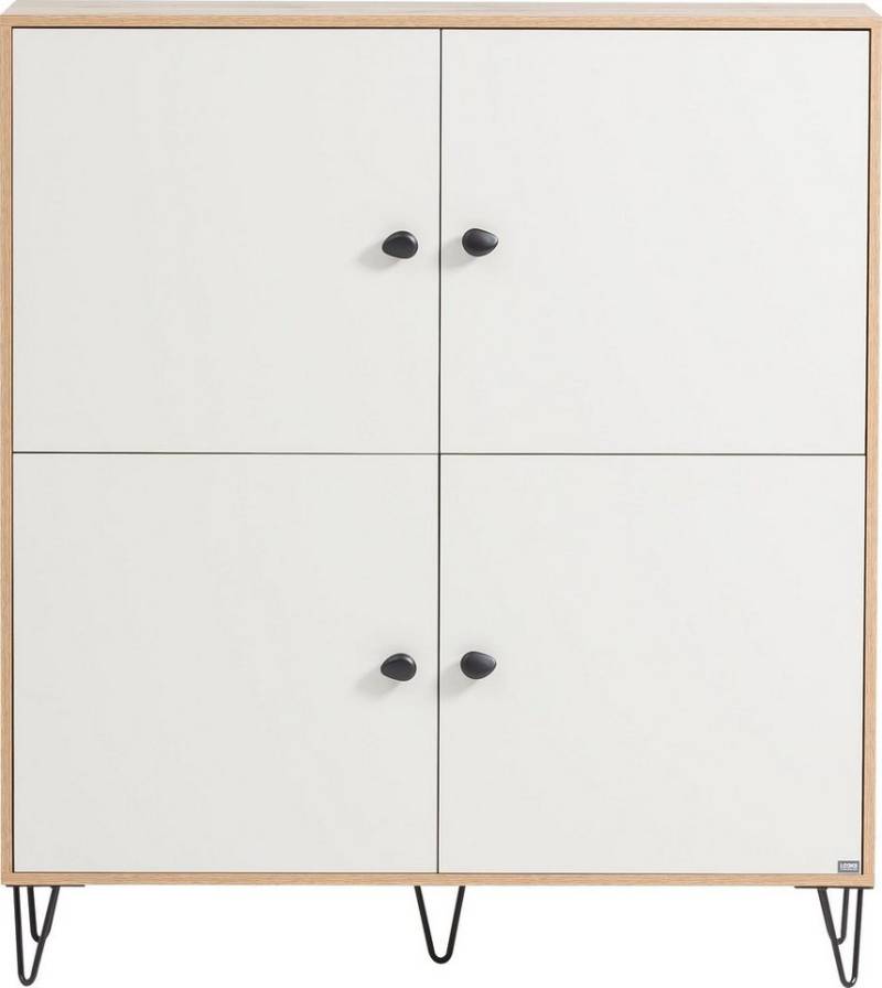 LOOKS by Wolfgang Joop Highboard Looks Organic, Mit hochwertigen Metallbeschlägen und Softclose-Scharnieren von LOOKS by Wolfgang Joop