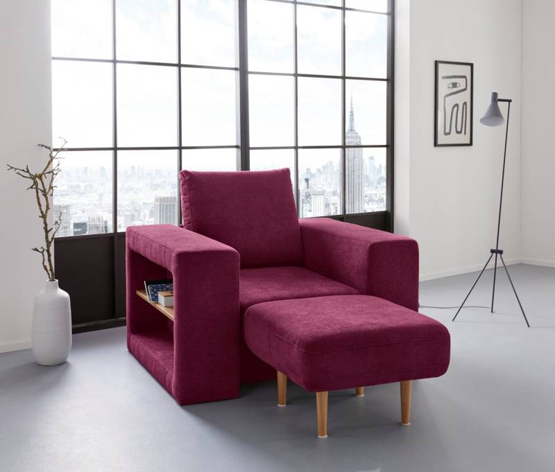 LOOKS by Wolfgang Joop Sessel Looksvb, Verwandlungssessel: aus Sessel wird Sessel mit 1 Hocker, Regalfunktion von LOOKS by Wolfgang Joop