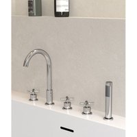 5-Loch Wannenrandarmatur mit Mischbatterie Verchromt - Corbeau 5-Loch Wannenrandarmatur mit Mischbatterie Verchromt - Corbeau von LOOKSHOP