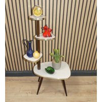 Blumenbank 50Er Jahre Etagere Edel Resopal Grau Raumteiler Deko Original Sixties Rockabilly Retro Blumenetagere Flower Bench Plant Stand von LOOKandVINTAGE