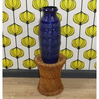 Jasba Relief Bodenvase 70Er Jahre Keramik 721/52 Blau Reliefdekor Xl Vase Deko Wgp Retro Mid Century German Pottery von LOOKandVINTAGE