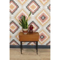 Kleiner 60Er Jahre Opal Teak Nähkasten Aufbewahrung Langbeinig Auf Rollen Beistelltisch Sixties Mid Century Retro Vintage von LOOKandVINTAGE