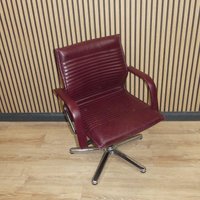 Wilkhahn Design 70Er Jahre Bürostuhl Fs-Linie 220/6 Leder Bordeauxrot Schreibtischstuhl Sessel Drehbar Drehstuhl Armlehnstuhl Konferenzstuhl von LOOKandVINTAGE