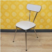 stuhl 50Er 60Er Jahre Küchenstuhl Chrom Resopal Weiß Meliert Retro Mid Century 1 Von 3 von LOOKandVINTAGE