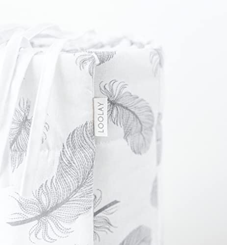 Feder Weiß 100% Baumwolle Bettschutzgitter 420, 360, 210, 180 x 30 cm Bett Schutz Bettgitter Bettsprossen (180 x 30 cm) von LOOLAY