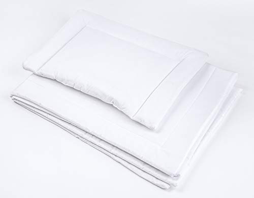 LOOLAY® 2 TLG BETTSET Füllung: Bettdecke 100x135 cm + Kissen 40x60 cm für Kinderbett. Farbe: WEIß von LOOLAY