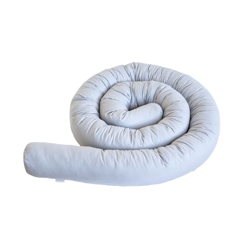 LOOLAY Schlangenkissen – Bettschlange Dekoratives und Vielseitiges Wohnaccessoire – Stilvoller Zugluftstopper – Rolle aus Bio-Baumwolle – Handgefertigtes Deko-Kissen – Elegantes Design (Grau 200 cm) von LOOLAY