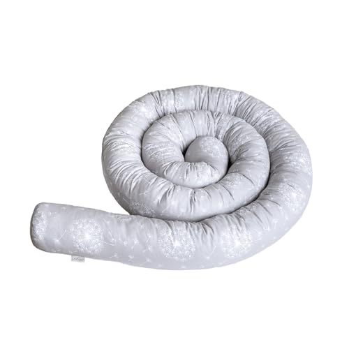 LOOLAY Schlangenkissen – Stoffschlange Dekoratives und Vielseitiges Wohnaccessoire – Stilvoller Zugluftstopper – Rolle aus Bio-Baumwolle – Handgefertigtes Deko-Kissen (PastelBlumeGrau 150 cm) von LOOLAY