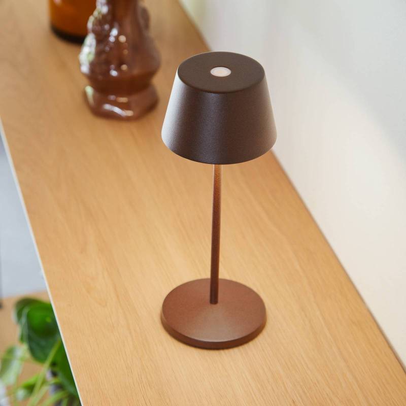 LOOM DESIGN LED-Akku-Tischleuchte Modi Micro, IP65, corten von LOOM DESIGN