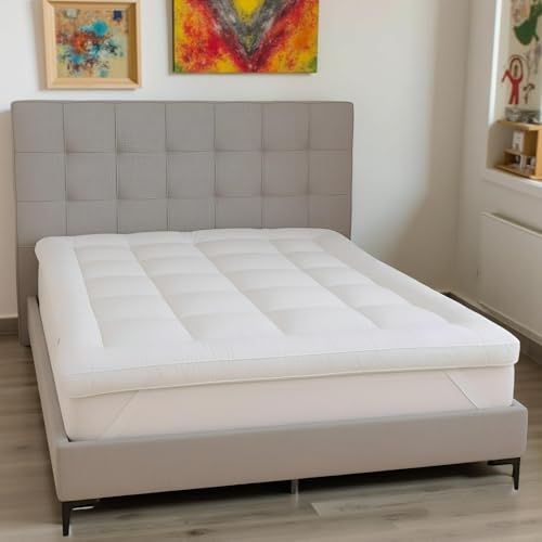 LOOMERIG Premium 10 cm Mikrofaser-Matratzenauflage für Einzelbett, weiche und flauschige Matratzenauflage mit Boxnähten für verbesserten Komfort (Einzelbett, 90 x 190 cm) von LOOMERIG