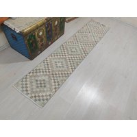 1.7x7.2 Feet/Tischdecke Kleiner Läufer Teppich Schmale Tischplatte Vintage Farben Regenbogen Antik Bahtmat Boden von LOOMRUG