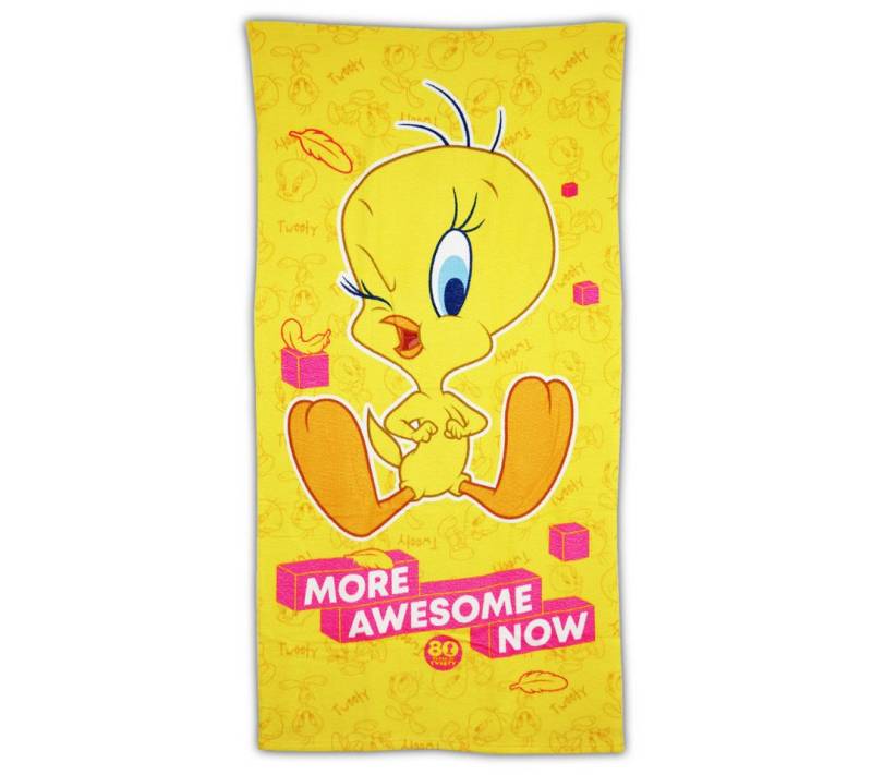 LOONEY TUNES Strandtuch Looney Toons Tweety Mikrofaser Badetuch XL 70x140 cm von LOONEY TUNES