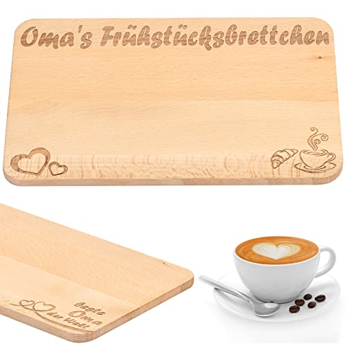 LOOPES Oma Geschenk Weihnachten Oma Frühstücksbrettchen Oma Geschenke Großmutter Holz Frühstücksbrett Beste Oma Geschenke für Oma Großeltern Weihnachten Geburtstag Muttertag Geschenk von LOOPES