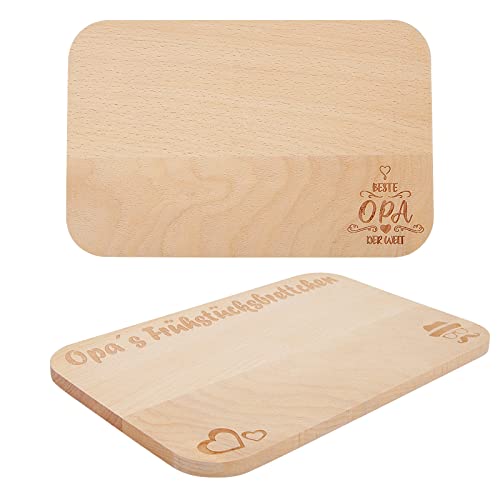 LOOPES Opa Geschenke Weihnachten Holz Frühstücksbrettchen Opas Weihnachtsgeschenke Frühstücksbrett Großvater Holzbrettchen Opa's Brettchen Bester Opa Geschenk für Geburtstag Weihnachten Vatertag von LOOPES
