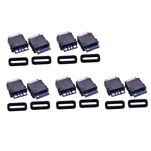 LOOR 10 StüCke Wasserdichte USB C Buchse Type-C 4 Pin Buchse Anschluss Datenbuchse für DIY Leiterplatten LöTdesign Ladedaten von LOOR