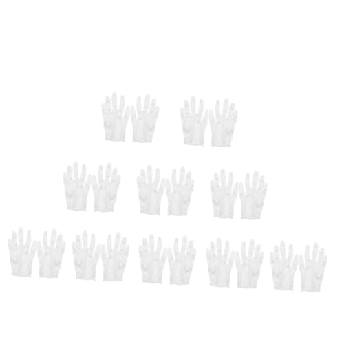 LOORGVEL 10 Paare Weiße Anti elektrostatische Handschuhe Arbeitshandschuhe Leicht Industriewerk Handschutz Einheitsgröße für Labor und Montage von LOORGVEL