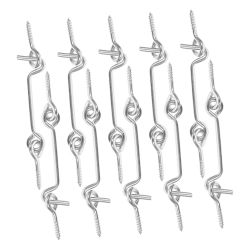 LOORGVEL 10 Sätze Teiliges Carbon Stahl Kabinenhaken Türverschluss mit Ring Verzinkt Robust und Einfach zu Montieren Geeignet für Fenster Schiebetüren Scheunentore und Innenräume von LOORGVEL