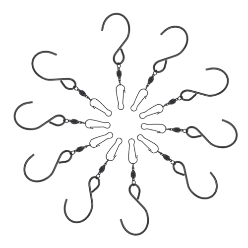 LOORGVEL 10 Stück Drehbare Haken für Windspiele Rotierende Aufhängungshaken für Garten Pflanzen und Deko im Freien Rostfrei und Wetterfest Drehbar von LOORGVEL