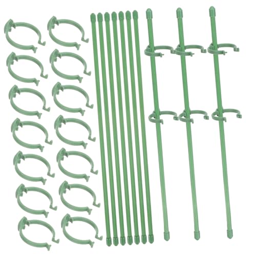 LOORGVEL 10 Stück Grüne Pflanzenstützen Stabiler Pflanzstab für Garten Blumen Rankhilfe zur Pflanze Stabilisierung Geeignet für Peonie Hortensien Kletterpflanzen und Zimmerpflanzen von LOORGVEL