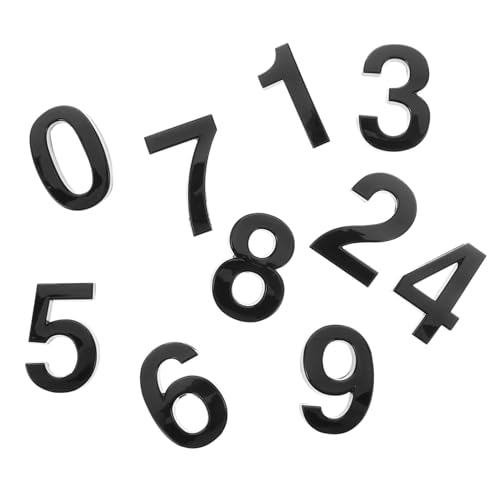 LOORGVEL 10 Stück Hausnummer Aufkleber Wetterfeste Selbstklebende Resin Zahlen für Tür Briefkasten Fenster Vielseitig Einsetzbar Einfach Anzubringen Langlebig von LOORGVEL