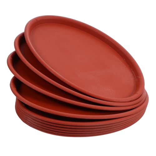 LOORGVEL 10 Stück Ovale Pflanzuntersetzer aus Robustem Kunststoff mit Integriertem Wasserauffangsystem Vielseitig für Blumentöpfe Schützt Oberflächen Dekorativ für Innenräume und Garten von LOORGVEL
