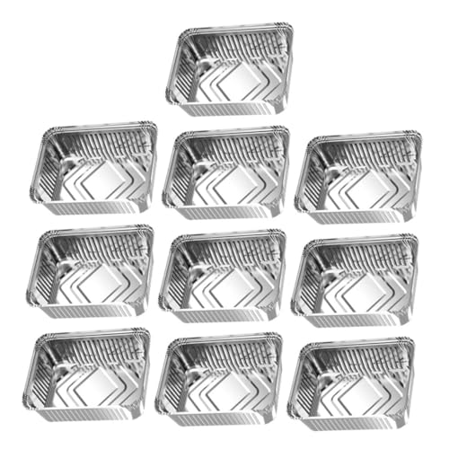 LOORGVEL 10 Stück Teiliges Aluminiumfolie Back und Grillschalen Hitzebeständig und Robust Große Kapazität für Bbq Party und Ofen Stapelbar und Vielseitig Einsetzbar für Gas und Kohlegrills von LOORGVEL