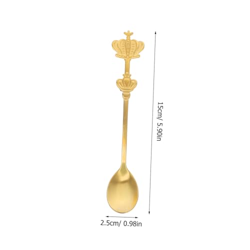 LOORGVEL 10 Stück Teiliges Edelstahl Kaffeelöffel mit Kronenmotiv Langlebig und Robust Langer Stiel für Dessert Tee Eiscreme Multifunktionale Mini löffel Edles Design in Gold LOORGVEL 10 Stück Teiliges Edelstahl Kaffeelöffel mit Kronenmotiv Langlebig und Robust Langer Stiel für Dessert Tee Eiscreme Multifunktionale Mini löffel Edles Design in Gold von LOORGVEL