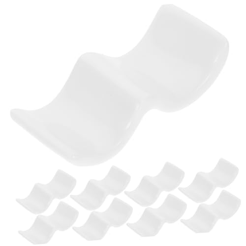 LOORGVEL 10 Stück Teiliges Keramik Essstäbchenhalter Löffelablage Porzellan Besteckhalter Küchenzubehör Dekorativ für Zuhause Party Rustikale und Moderne Tischdekoration von LOORGVEL