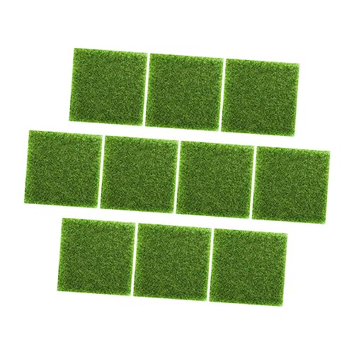 LOORGVEL 10 Stück Teiliges Künstlicher Grasmatten Realistisch Wirkender Kunstrasen mit Feiner Verarbeitung Wetterfest und Langlebig für Gartendekoration Modellbau und DIY landschaften von LOORGVEL
