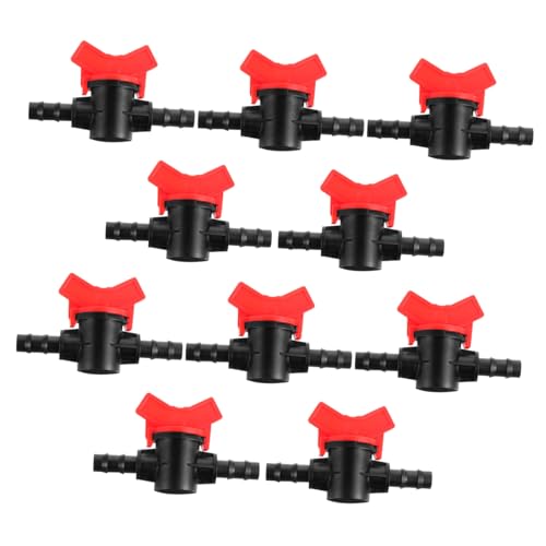 LOORGVEL 10 Stück Teiliges Kugelhahn Ventil Verbinder für Bewässerungsschläuche Robustes Absperrventil mit Roter Griff Geeignet für Garten und Hausbewässerungssysteme LOORGVEL 10 Stück Teiliges Kugelhahn Ventil Verbinder für Bewässerungsschläuche Robustes Absperrventil mit Roter Griff Geeignet für Garten und Hausbewässerungssysteme von LOORGVEL