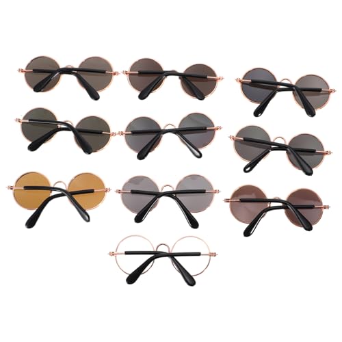 LOORGVEL 10 Stück Teiliges Pet Sonnenbrillen für Hunde und Katzen Runde Gläser Leichter Modischer Uv Schutz als Foto Requisiten und Kostüm Accessoires für Kleine bis Mittelgroße Haustiere von LOORGVEL
