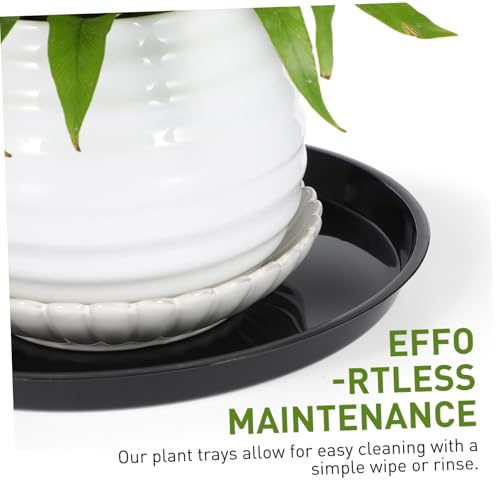 LOORGVEL 10 Stück Teiliges Runde Pflanzenteller aus Robustem Kunststoff Wasserauffangend und Frostbeständig Innendurchmesser Einsetzbar als Blumentopfuntersetzer für Innen und Außenbereich von LOORGVEL
