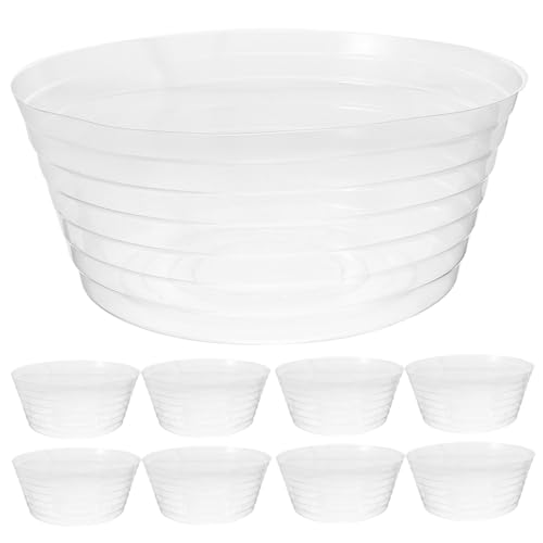 LOORGVEL 10 Stück Teiliges Runde Pflanzgefäß Untersetzer aus Robustem Kunststoff und Strapazierfähig Praktische Blumentopf Unterlage zum Schutz vor Wasserüberlauf Geeignet für Garten und von LOORGVEL