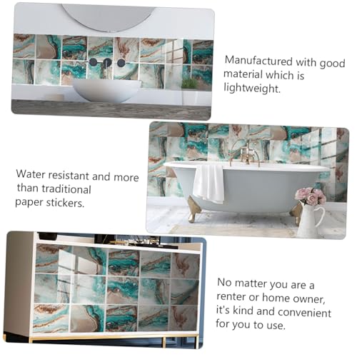 LOORGVEL 10 Stück Teiliges Selbstklebende Wasserfeste Marmor kristallfolie Fliesenaufkleber DIY Wandfliesen Sticker für Bad Küche Dekoration von LOORGVEL
