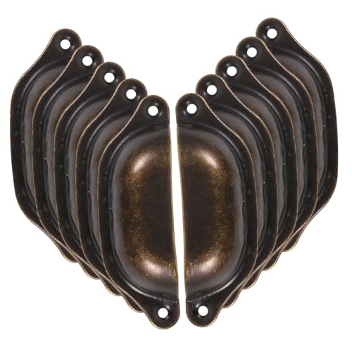 LOORGVEL 10 Stück Teiliges Vintage Möbelgriffe aus Muschelförmige Schubladenknöpfe für Schränke Kommoden Küchenschränke und Kleiderschränke Retro Stil von LOORGVEL