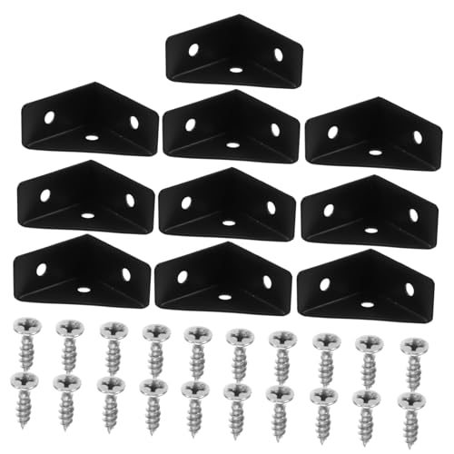 LOORGVEL 10 Stück Teiliges Winkelverbinder aus Kaltgewalztem Stahl Rostfreie Dreieck eckbeschläge Stabile Möbelwinkel zur Eckverstärkung von Betten Aufbewahrungsmöbeln und Schränken von LOORGVEL