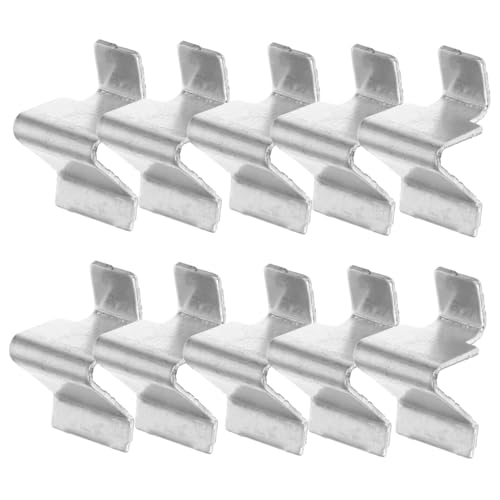 LOORGVEL 10 Stück Verstellbare Pilaster Regalhalterungen aus Metall U förmige Clips mit Schutzfüßen für Büro Aktenschränke Stabile Regalsysteme Einfache Handmontage von LOORGVEL