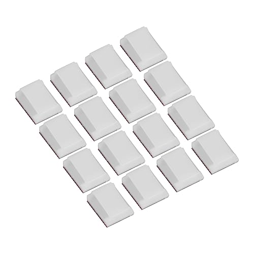 LOORGVEL 100 Stück Teiliges Selbstklebende Kabelclips Weiß Starke Haftung LED Streifen Befestigungsclips Kabelorganisator für Auto Büro Verbindung und Weihnachtsbeleuchtung Einfache von LOORGVEL