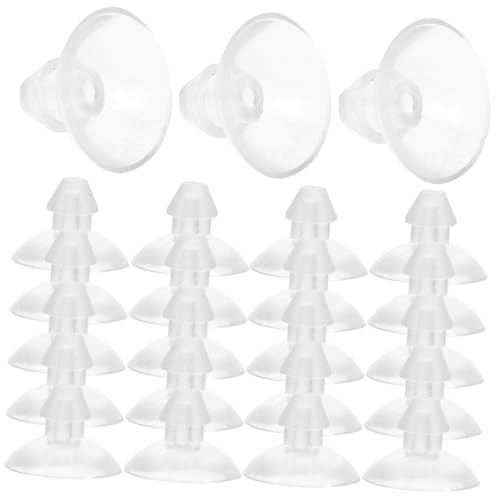 LOORGVEL 100 Stück Transparente PVC Saugnäpfe mit Starke Haftkraft Vielseitige Kleine Saughalter für Fenster Glasplatten Aquarien und Wandbefestigung ohne Bohren von LOORGVEL