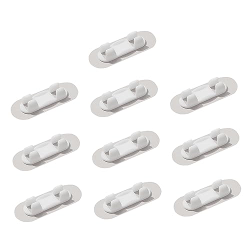LOORGVEL 10Stücke Kabelorganisator Selbstklebende Kabelklammern für Schreibtisch Zuhause Ordnen USB Kopfhörerkabeln Platzsparend von LOORGVEL